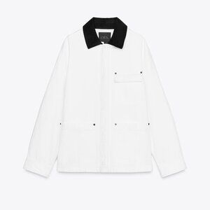ZARA CONTRAST COLLAR OVERSHIRT ZW COLLECTION